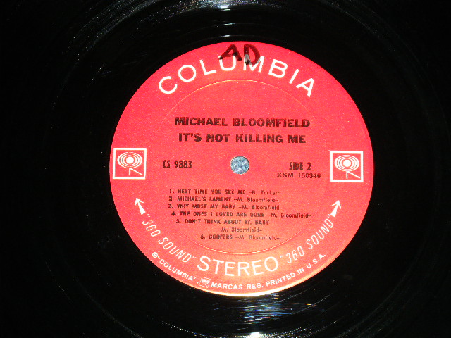 画像: MIKE BLOOMFIELD - IT'S NOT KILLING ME (Matrix # XSM 150345-1B/XSM 150346 1B )   (Ex/Ex+++ B-6:Ex EDSP, SWOFC, WOBC) / 1969 US AMERICA ORIGINAL "360 SOUND Label" Used LP 