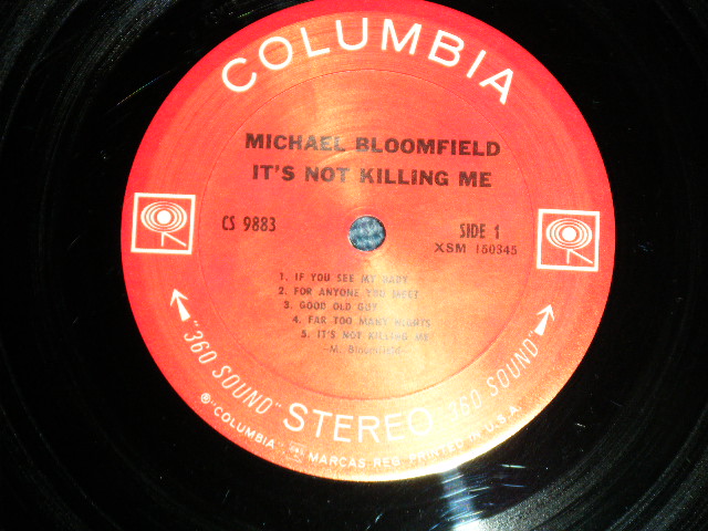 画像: MIKE BLOOMFIELD - IT'S NOT KILLING ME (Matrix # XSM 150345-1D/XSM 150346 1-A )   ( Ex/Ex++ Looks:Ex+++ ) / 1969 US AMERICA ORIGINAL "360 SOUND Label" Used LP 