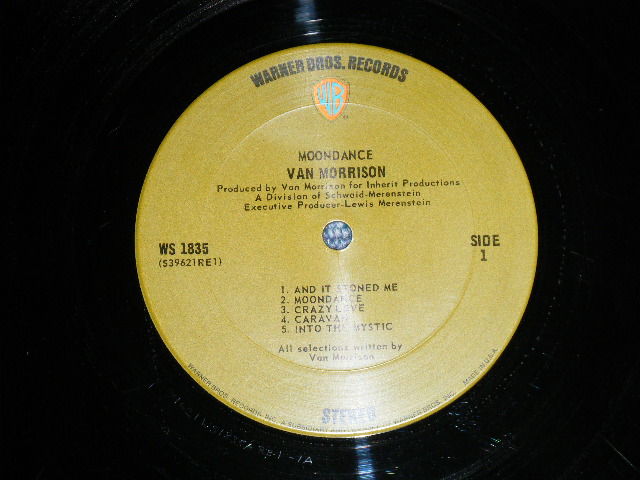 画像: VAN MORRISON - MOONDANCE ( Matrix # A)39621 WS1835A RE-1-1A / B)WS-1835  39622-1A )( Ex+/Ex++ )  / 1969 US AMERICA 2nd Press   "GREEN with WB Logo on TOP Label" Used LP