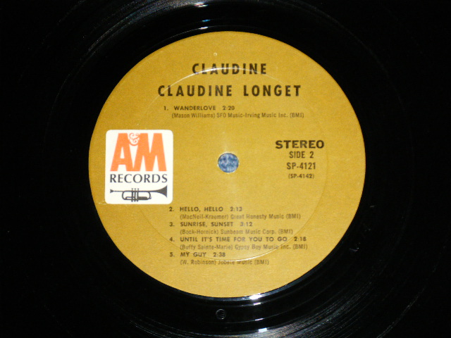 画像: CLAUDINE LONGET -  CLAUDINE ( Matrix # :A&M SP-4141 1A △10146  / A&M SP-4142 1A △10146-x  )( MINT-/Ex+++) / 1967 US AMERICA ORIGINAL "BROWN Label"  Used LP 