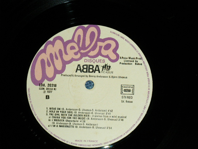 画像: ABBA -  THE ALBUM ( Ex++/Ex+++)  / 1977 FRANCE ORIGINAL Used  LP 