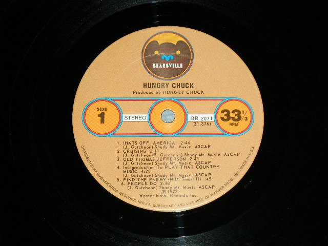 画像: HUNGRY CHUCK - HUNGRY CHUCK  ( VG+++/Ex+)  / 1972 US AMERICA ORIGINAL 1st Press "PROMO"  Used LP 