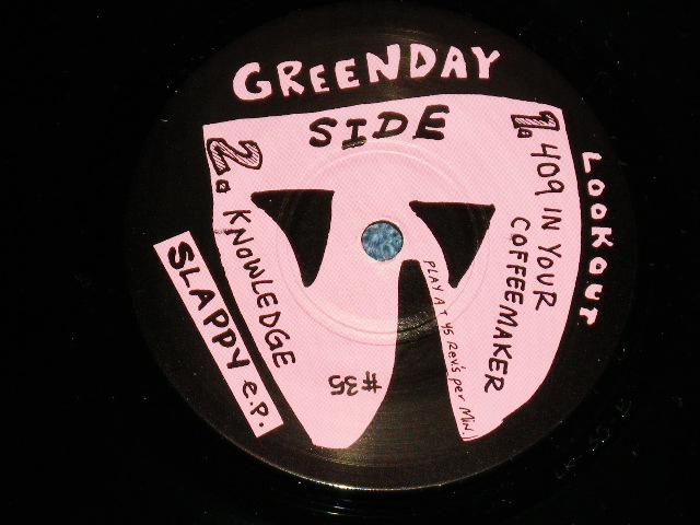 画像: GREEN DAY - SLAPPY E.P.  ( Ex++/Ex+++) / 1990 US AMERICA  ORIGINAL  Used 7" Single With PICTURE SLEEVE 