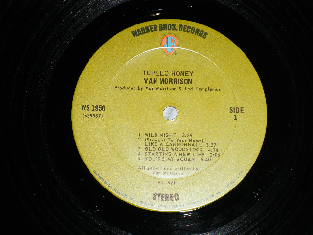 画像: VAN MORRISON - TUPELO HONEY ( Matrix Number A)WS 1950 39987-1-1/B)WS 1950 39988-1-1 )( Ex+/Ex+++) / 1971 US AMERICA 1st Press"WB" on TOP Label ORIGINAL Used LP With POSTER   