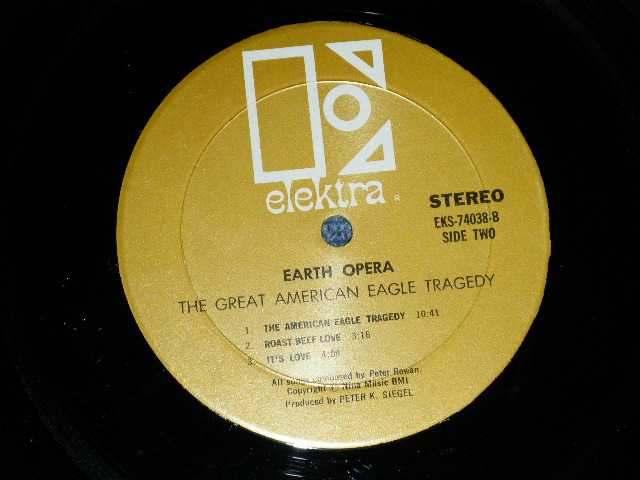 画像: EARTH OPERA (with DAVID GRISMAN,JOHN CALE ) - THE GREAT AMERICAN EAGLE TRAGEDY  (Ex/Ex+ Looks:Ex+) / 1969 US AMERICA ORIGINAL Used  LP 