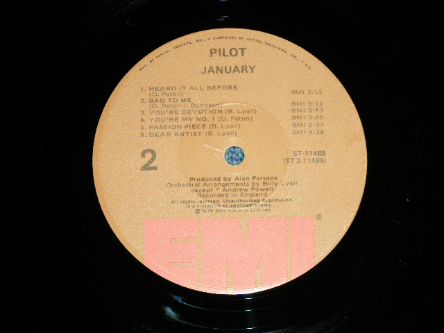 画像: PILOT - JANUARY (Ex-/MINT-) / 1975 US AMERICA ORIGINAL Used  LP 