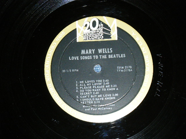 画像: MARY WELLS - LOVE SONGS TO THE BEATLES   ( Ex++,Ex+/Ex++ ) / 1965 US AMERICA ORIGINAL  MONO  Used LP  