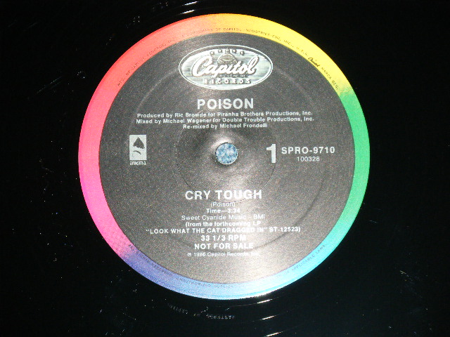 画像: POISON - CRY TOUGH  ( Ex++/MINT-) / 1986 US AMERICA ORIGINAL "PROMO Only" Used  12" Single"  