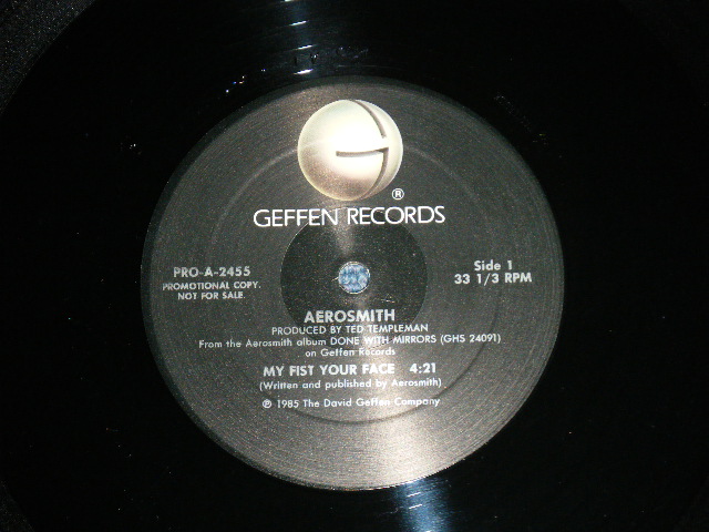 画像: AEROSMITH - MY FIST YOUR FACE ( Ex/Ex+++)  / 1985 US AMERICA ORIGINAL "PROMO ONLY" Used  12" Single