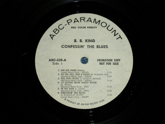 画像: B.B.KING B.B. KING - CONFESSIN' THE BLUES ( VG+++/Ex-)  / 1965 US ORIGINAL "WHITE LABEL PROMO" MONO Used LP 