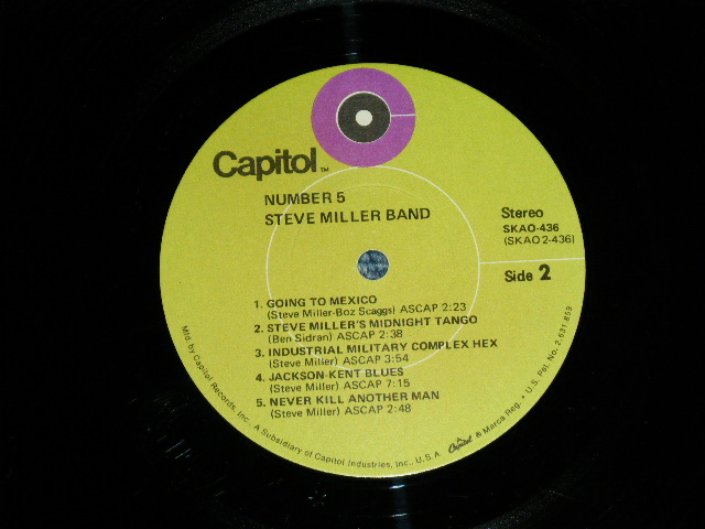 画像: STEVE MILLER BAND - NUMBER 5 ( Ex+/Ex+++)  / 1970 US AMERICA ORIGINAL "GREEN with Purple'C' Logo on TOP Label" Used LP 