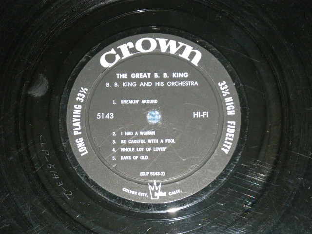 画像: B.B.KING B.B. KING - THE GREAT B.B.KING (Reissue of CROWN 5143) (VG+++/VG+++)  / 197? US Reissue Used LP 