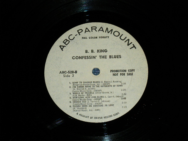 画像: B.B.KING B.B. KING - CONFESSIN' THE BLUES ( VG+++/Ex-)  / 1965 US ORIGINAL "WHITE LABEL PROMO" MONO Used LP 