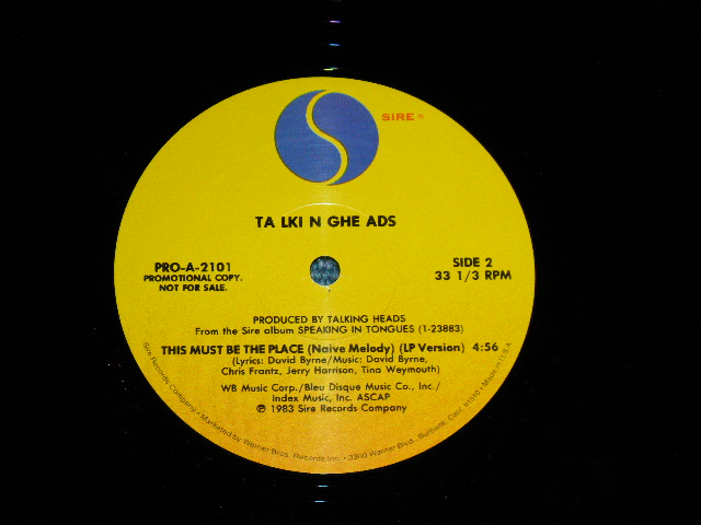 画像: TALKING HEADS -  THIS MUST BE THE PLACE ( Ex++/MINT-  ) / 1983 US AMERICA ORIGINAL "PROMO ONLY" Used 12" 