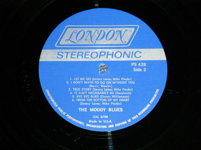 画像: The MOODY BLUES - #1 : GO NOW  (  MATRIX # A) ZAL-6787-9W /  B) ZAL-6788-9W  ) ( Ex+++/MINT- )  / 1965 US AMERICA  ORIGINAL  "DARK BLUE LABEL"  STEREO   Used LP