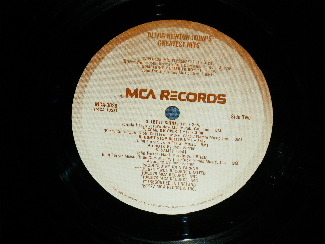画像: OLIVIA NEWTON-JOHN - GREATEST HITS  (Matrix # W-1/ W-6 )  ( Ex++/Ex++ Looks:Ex+ )  /1977 US AMERICA ORIGINAL "1st Press Label" Used LP 