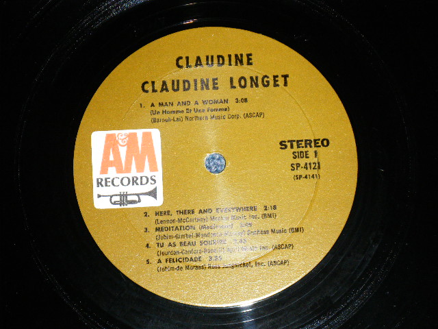 画像: CLAUDINE LONGET -  CLAUDINE ( Matrix # :SP-4141 1-A △10146  / SP-4142 1-F △10146-x  )( Ex+++/MINT-) / 1967 US AMERICA ORIGINAL "BROWN Label"  Used LP 