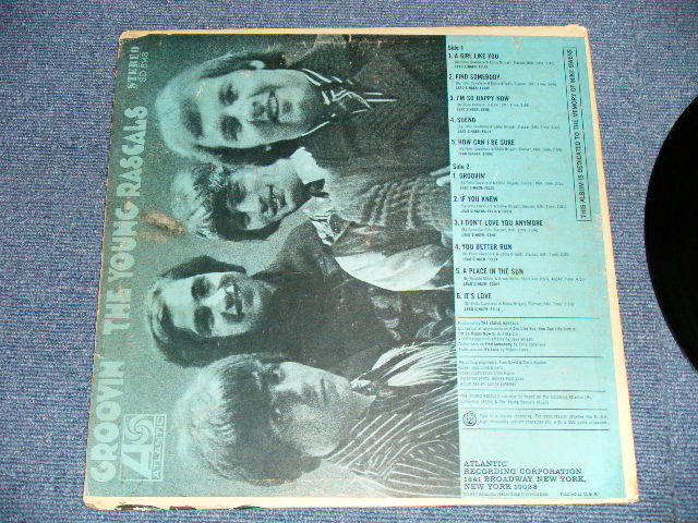 画像: YOUNG RASCALS - GROOVIN'( Matrix # STA-671071-E / STA 671072-B ) ( VG+++/Ex- Looks: VG+)  / 1967 US AMERICA ORIGINAL "GREEN & BLUE Label" STEREO Used LP 