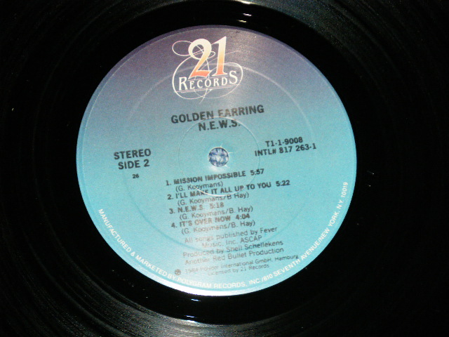 画像: GOLDEN EARRING - N.E.W.S. ( Ex++/Ex+++)  / 1984  US AMERICA ORIGINAL Used  LP 