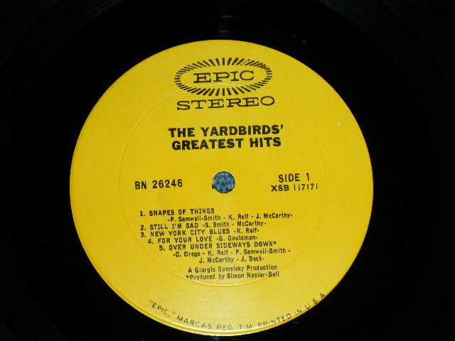 画像: THE YARDBIRDS - GREATEST HITS (1A/1A )( Ex/MINT- A-4&B-4:Ex+++ Looks:Ex++) / 1966 US ORIGINAL STEREO Used LP  