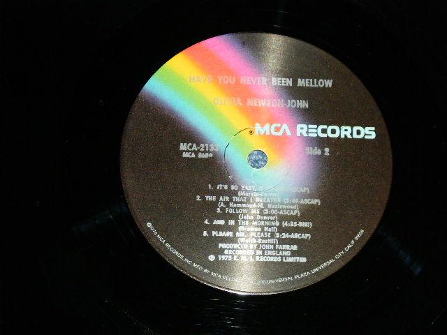 画像: OLIVIA NEWTON-JOHN - HAVE YOU NEVER BEEN MELLOW (Matrix # W7/W10)  ( Ex+++/Ex+++ )  /1975 US AMERICA ORIGINAL Used LP 