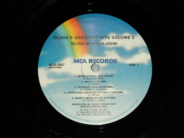 画像: OLIVIA NEWTON-JOHN - GREATEST HITS VOL.2   (Matrix #  WL-3 / WL-3 )  ( Ex++/Ex++ Looks:Ex+)  /1981 US AMERICA ORIGINAL Used LP 