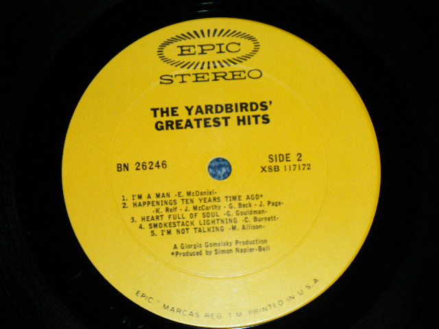 画像: THE YARDBIRDS - GREATEST HITS (1A/1A )( Ex/MINT- A-4&B-4:Ex+++ Looks:Ex++) / 1966 US ORIGINAL STEREO Used LP  