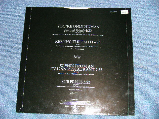 画像: BILLY JOEL -  YOU'RE ONLY HUMAN ( Ex+++/MINT ) / 1982 UK ENGLAND  ORIGINALUsed 12" 