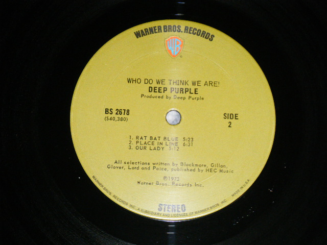 画像: DEEP PURPLE - WHO DO WE THINK WE ARE :With INSERTS  ( Ex+/Ex++)  / 1973 US AMERICA ORIGINAL 1st Press Label "GREEN with 'WB' logo on TOP Label" Used  LP 