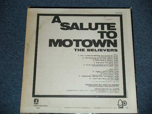 画像: The BILIEVERS - A SALUTE TO MOTOWN (FUNKY INST) ( Ex/Ex++ Looks:Ex+ ) / 1970's  US America ORIGINAL Used LP 