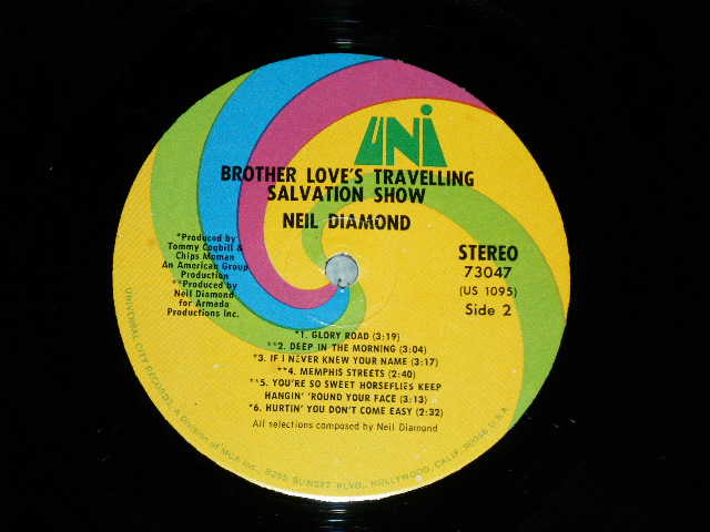 画像: NEIL DIAMOND - BROTHER LOVE'S TRAVELING SALVATION SHOW : 1st Edition "DO NOT Included 'SWEET CAROLINE' Version"  ( Ex/Ex+++  ) / 1969 US AMERICA  ORIGINAL  Used   LP
