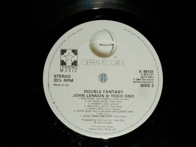 画像: JOHN LENNON of THE BEATLES & YOKO ONO - DOUBLE FANTASY ( Matrix # A E2 / B:ED2)(Ex++/Ex+++)   / 1980 UK ENGLAND ORIGINAL Used LP 