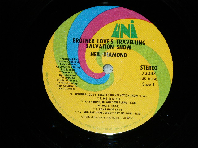 画像: NEIL DIAMOND - BROTHER LOVE'S TRAVELING SALVATION SHOW : 1st Edition "DO NOT Included 'SWEET CAROLINE' Version"  ( Ex/Ex+++  ) / 1969 US AMERICA  ORIGINAL  Used   LP