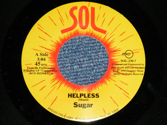 画像: Sugar ( BOB MOULD : ex HUSKER DU ) - HELPLESS / CHANGES ( MINT-/MINT)  / 1992  US AMERICA  ORIGINAL Used 7" Single