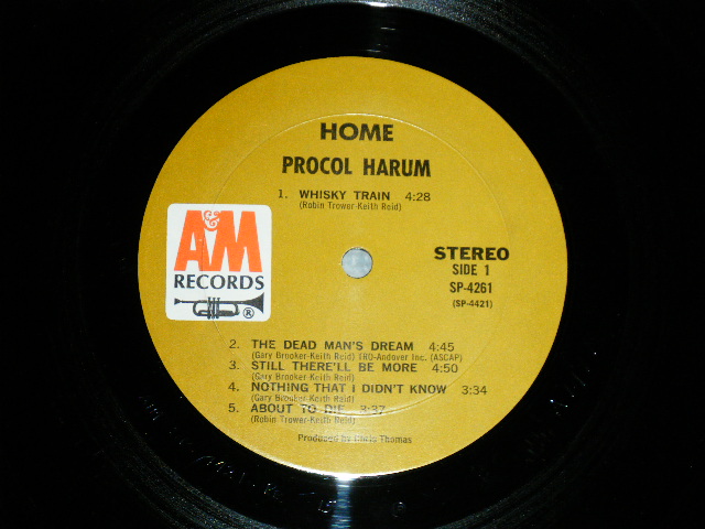 画像: PROCOL HARUM -  HOME ( Matrix # A) A&M SP 4421-RE 15 △124775(2) / B) A&M SP 4202-RE 15 △124775-x (1)) ( VG+++/MINT-+) / 1970  US AMERICA  "1st  Press BROWN Label" Used LP