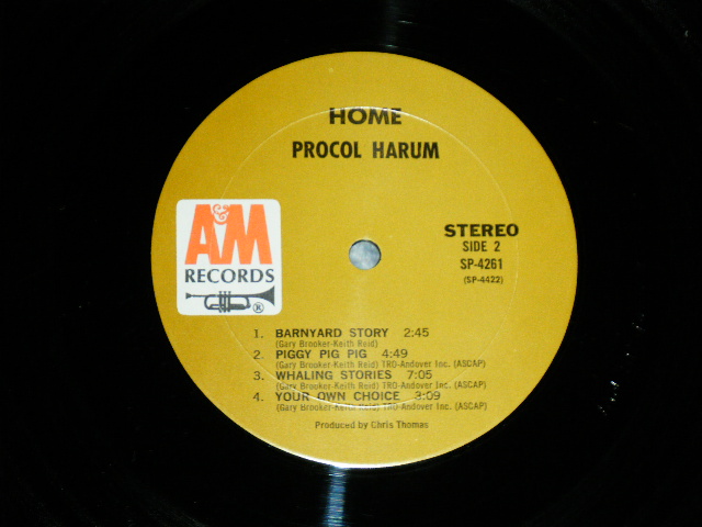 画像: PROCOL HARUM -  HOME ( Matrix # A) A&M SP 4421-RE 15 △124775(2) / B) A&M SP 4202-RE 15 △124775-x (1)) ( VG+++/MINT-+) / 1970  US AMERICA  "1st  Press BROWN Label" Used LP
