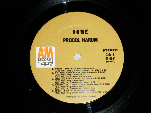 画像: PROCOL HARUM -  HOME ( Matrix # A) A&M SP 4421-RE 1  / B) A&M SP 4202-RE 1  ( Ex/Ex+++) / 1970  US AMERICA  "1st  Press BROWN Label" Used LP