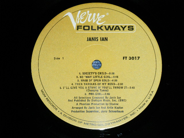 画像: JANIS IAN -  JANIS IAN ( Ex++/MINT-)  / 1967 US ORIGINAL  "1st Press Issued Label" on "2nd Issued Jacket" "PROMO HOLEl?"  MONO Used LP