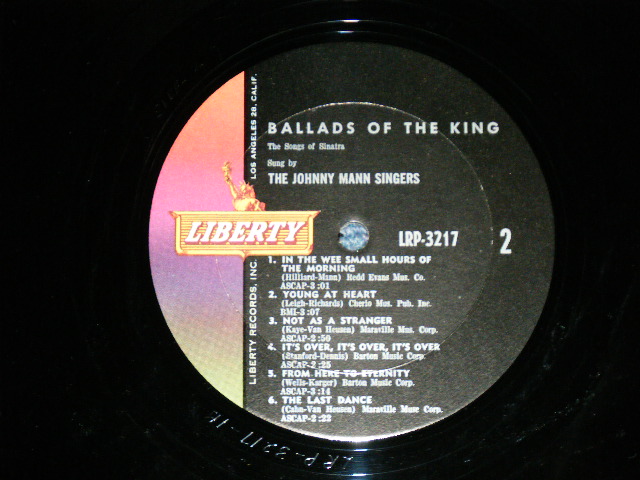 画像: JOHNNY MANN SINGERS -BALLADS OF THE KING : THE SONGS OF SINATRA ( Ex+/Ex+++ )  / 1961  US ORIGINAL MONO Used LP