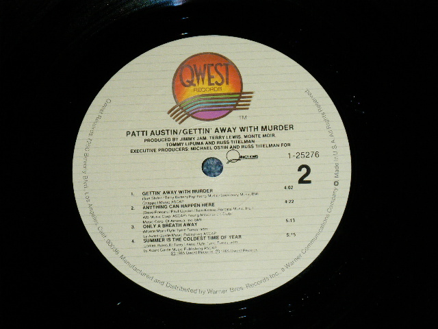 画像: PATTI AUSTIN - GETTIN' AWAY WITH MURDER( Ex++/Ex+++) / 1985 US AMERICA ORIGINAL Used LP 