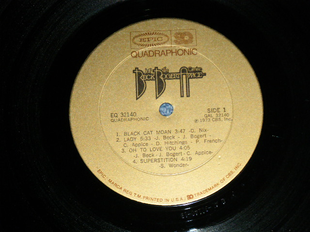 画像: Jeff  BECK Tim BOGERT & Carmine APPICE -  BECK BOGERT & APPICE (Ex/Ex)  / 1973 US AMERICA ORIGINAL"QUADROPHONIC : 4 CHANNEL" Used LP 