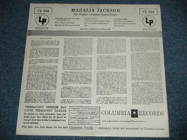 画像: MAHALIA JACKSON - THE WORLD'S GREATEST GOSPEL SINGER ( Ex++/Ex+++) / 1955 US AMERICA ORIGINAL "6 EYES Label"  MONO Used LP 