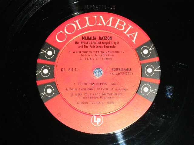 画像: MAHALIA JACKSON - THE WORLD'S GREATEST GOSPEL SINGER ( Ex++/Ex+++) / 1955 US AMERICA ORIGINAL "6 EYES Label"  MONO Used LP 