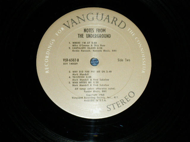 画像: NOTES FROM THE UNDERGROUND -  NOTES FROM THE UNDERGROUND ( Ex+/Ex+++ ) / 1967 US AMERICA ORIGINAL STEREO   Used LP 