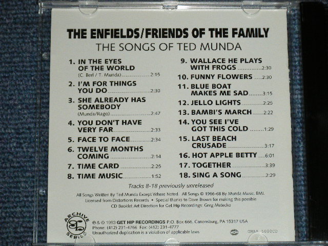 画像: The ENFIELDS/FRIENDS OF THE FAMILY - THE SONG OF TED MUNDA ( MINT-/MINT)  / 1993 US AMERICA  ORIGINAL   Used CD 