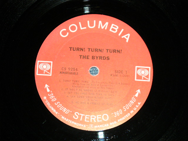 画像: BYRDS, THE - TURN! TURN! TURN!(Matrix # A) 1A / B) 1A ) (Ex+/Ex++ Looks:Ex+++) / 1965 US AMERICA ORIGINAL "360 SOUND Label" STEREO Used LP 