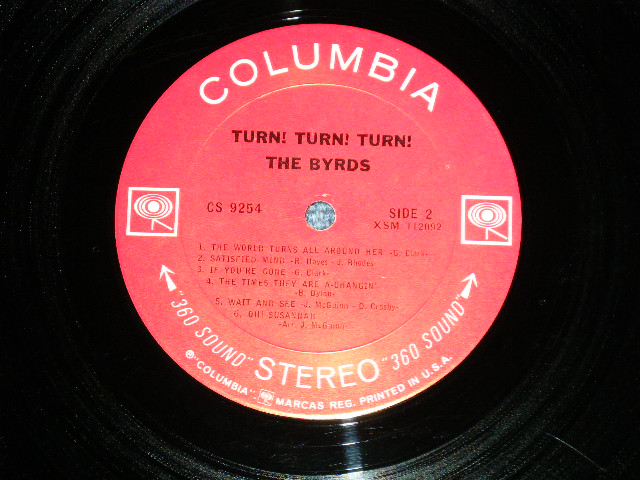 画像: BYRDS, THE - TURN! TURN! TURN!(Matrix # A) 1F / B) 1F ) (Ex++/Ex++ ) / 1965 US AMERICA ORIGINAL "360 SOUND Label" STEREO Used LP 