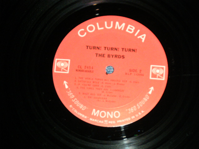 画像: BYRDS, THE - TURN! TURN! TURN!  (Matrix # A) 1A / B) 1A )( Ex++, VG+++/Ex++) / 1965 US AMERICA ORIGINAL MONO '360 Sound Label' Used LP 