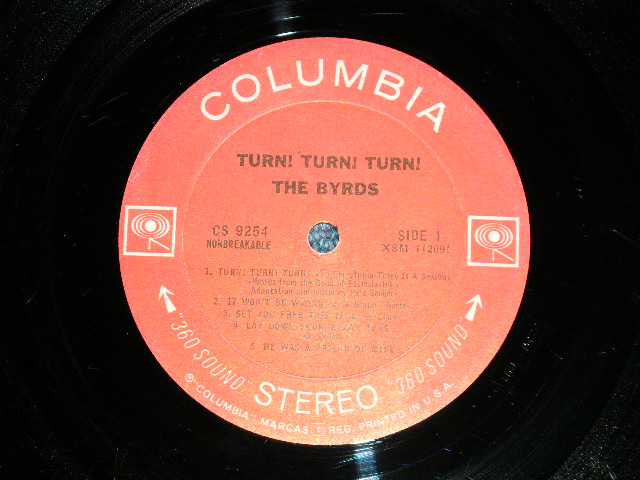 画像: BYRDS, THE - TURN! TURN! TURN!(Matrix # A) 1A / B) 1B ) (VG+++/Ex++) / 1965 US AMERICA ORIGINAL "360 SOUND Label" STEREO Used LP 