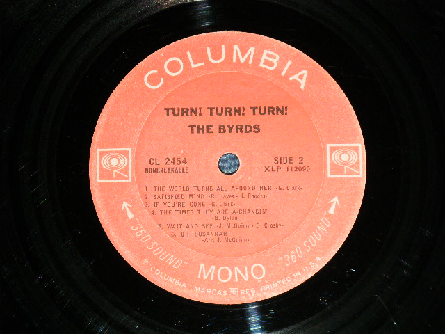 画像: BYRDS, THE - TURN! TURN! TURN!  (Matrix # A) 1A/ B) 1A )( VG+++/Ex++ Looks:Ex+ ) / 1965 US AMERICA ORIGINAL MONO '360 Sound Label' Used LP 